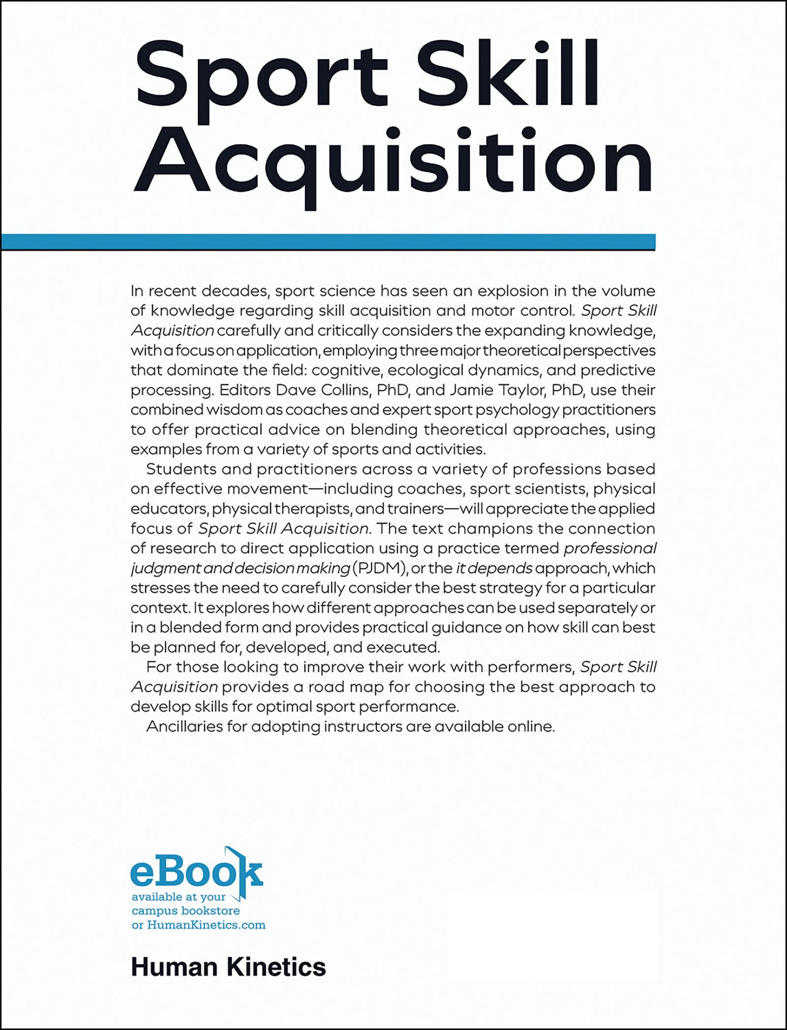 Sport Skill Acquisition by Dave Collins (Editor): 9781718225794